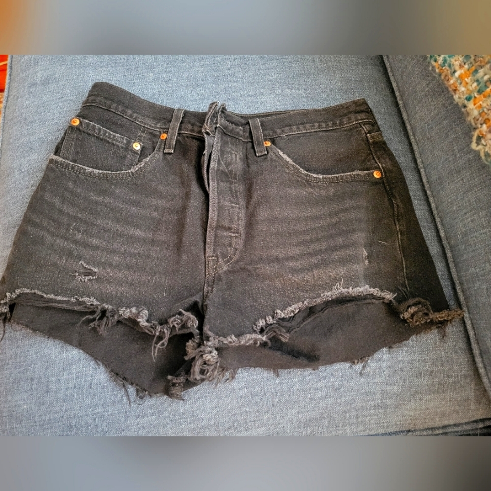 Levi's Jean Shorts With Frayed Edge